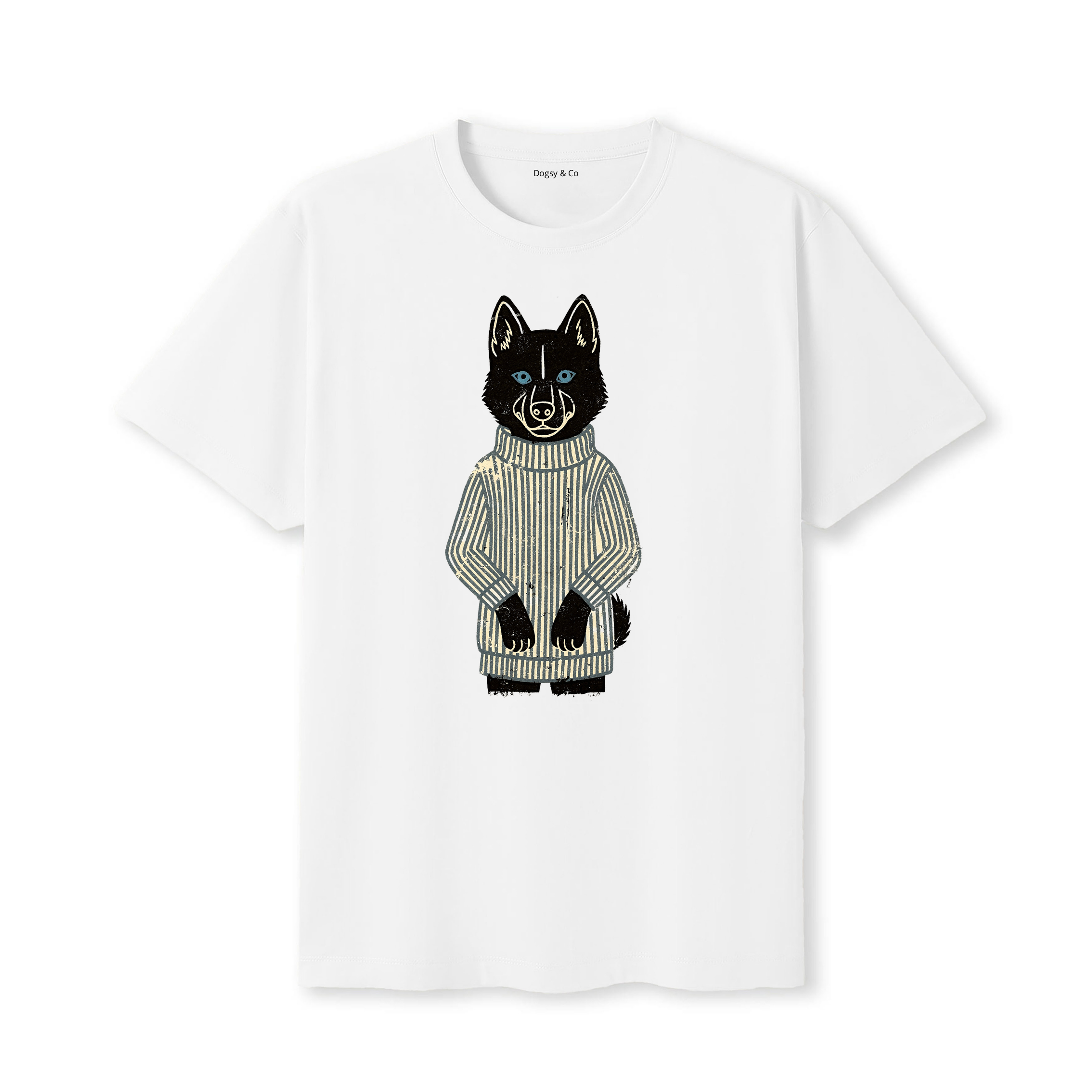 Siberian Husky Jumper Dog T-Shirt - White