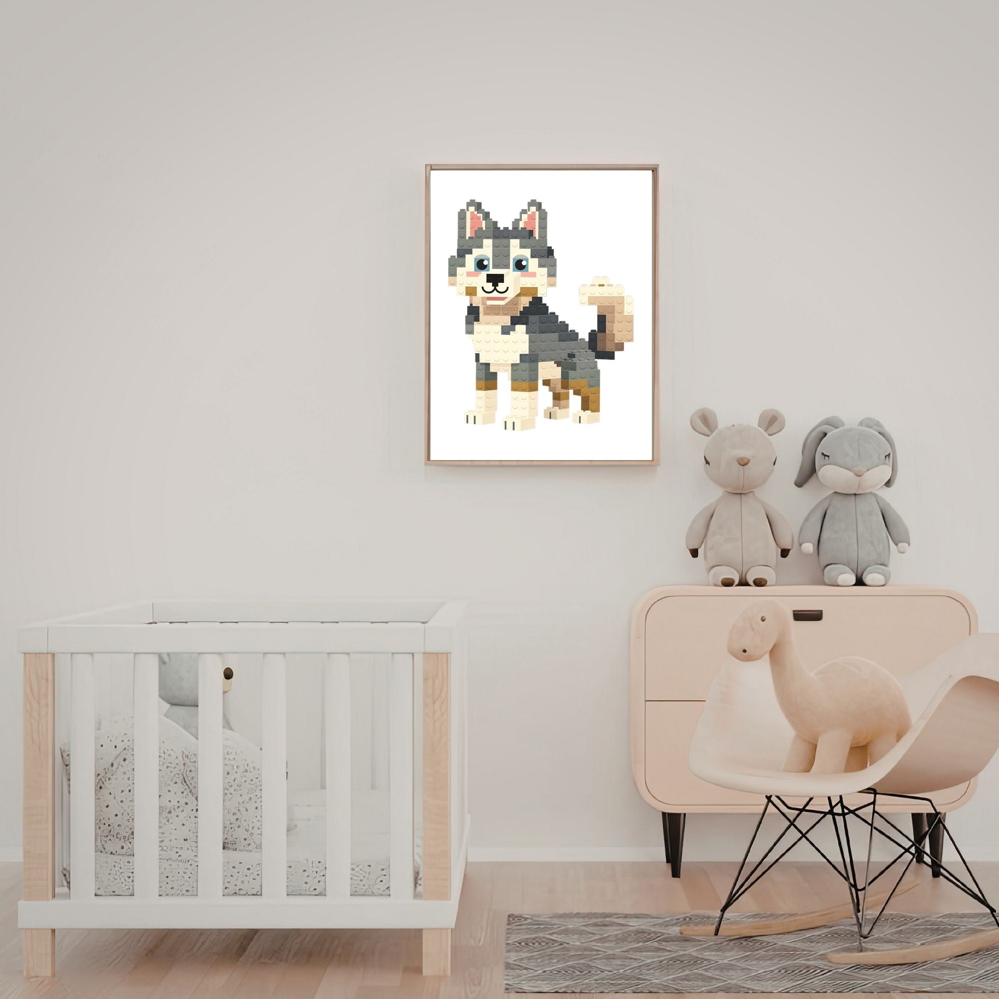 Siberian Husky Lego Dog - White