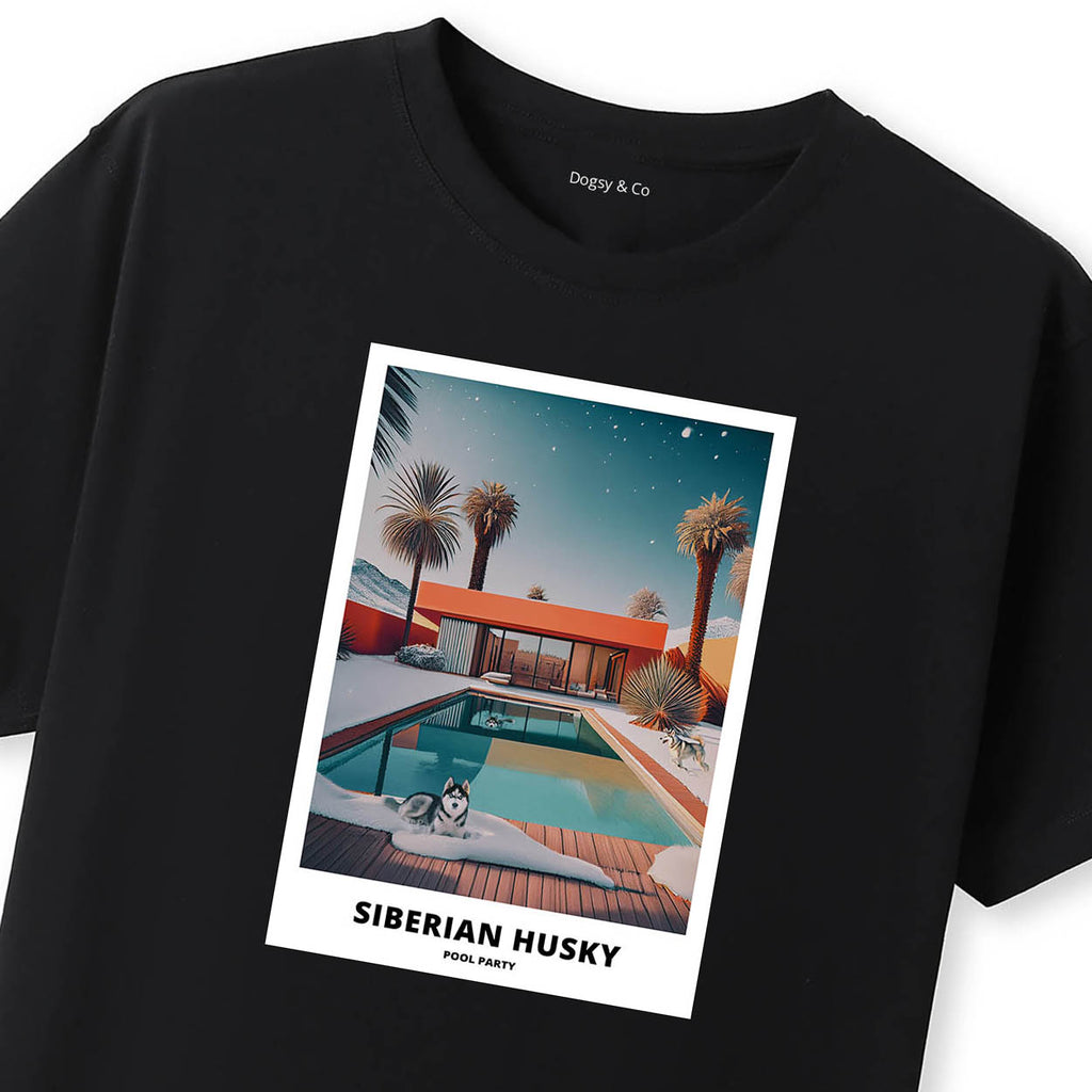 Siberian Husky Pool Party T-shirt