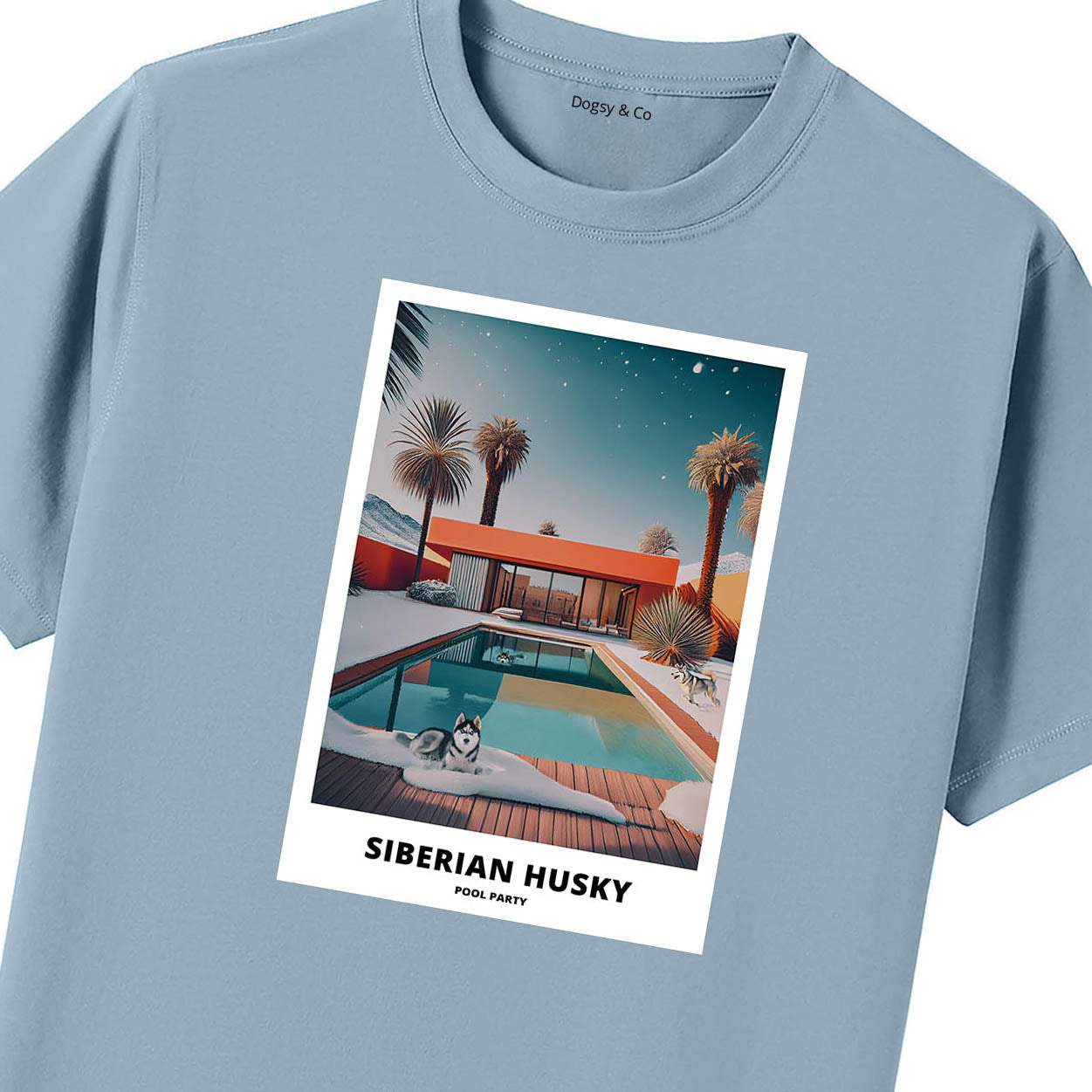 Siberian Husky Pool Party T-shirt