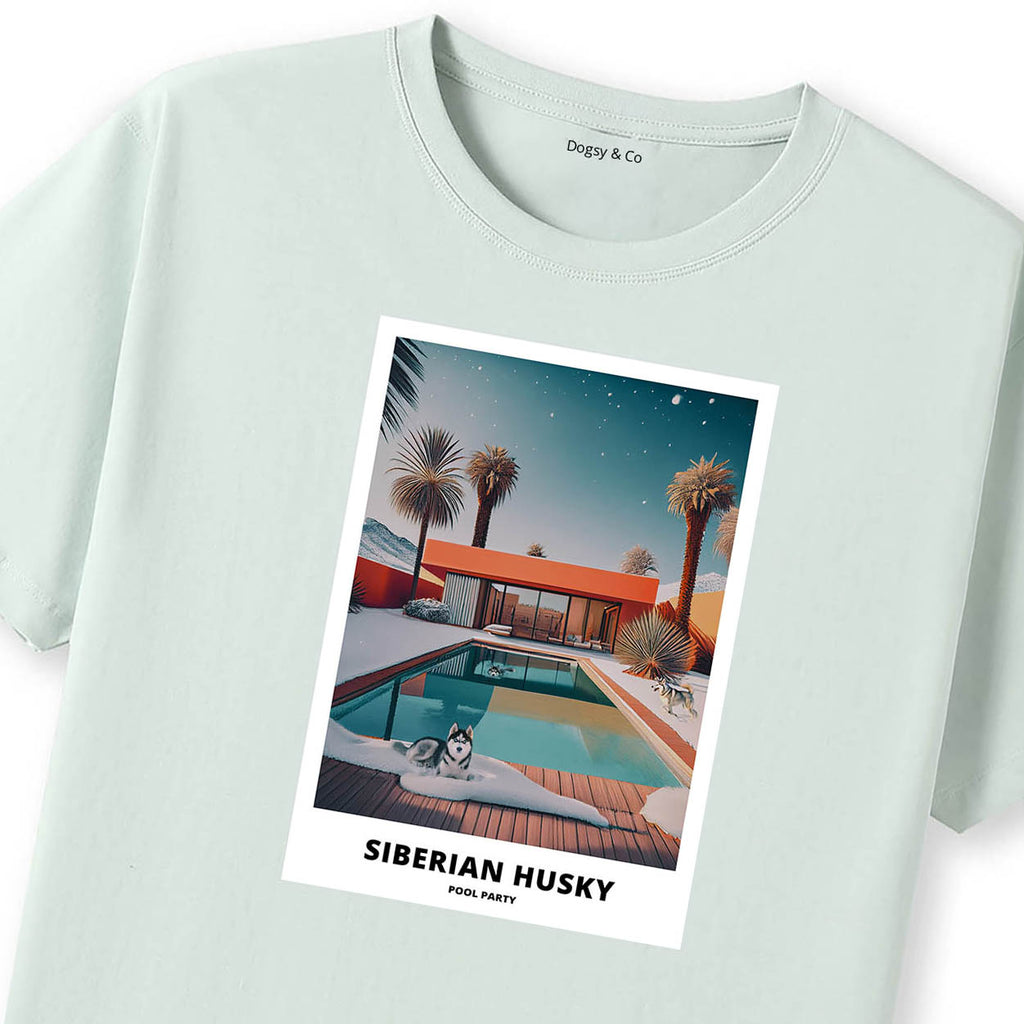 Siberian Husky Pool Party T-shirt
