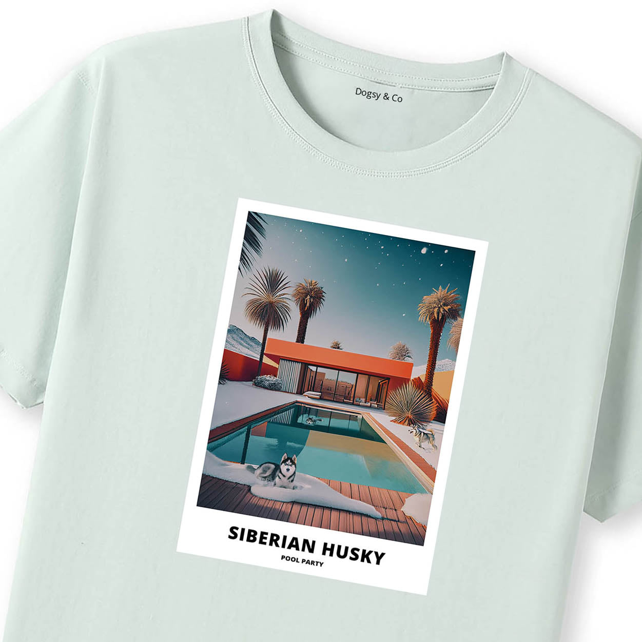 Siberian Husky Pool Party T-shirt