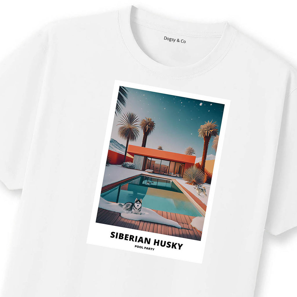 Siberian Husky Pool Party T-shirt