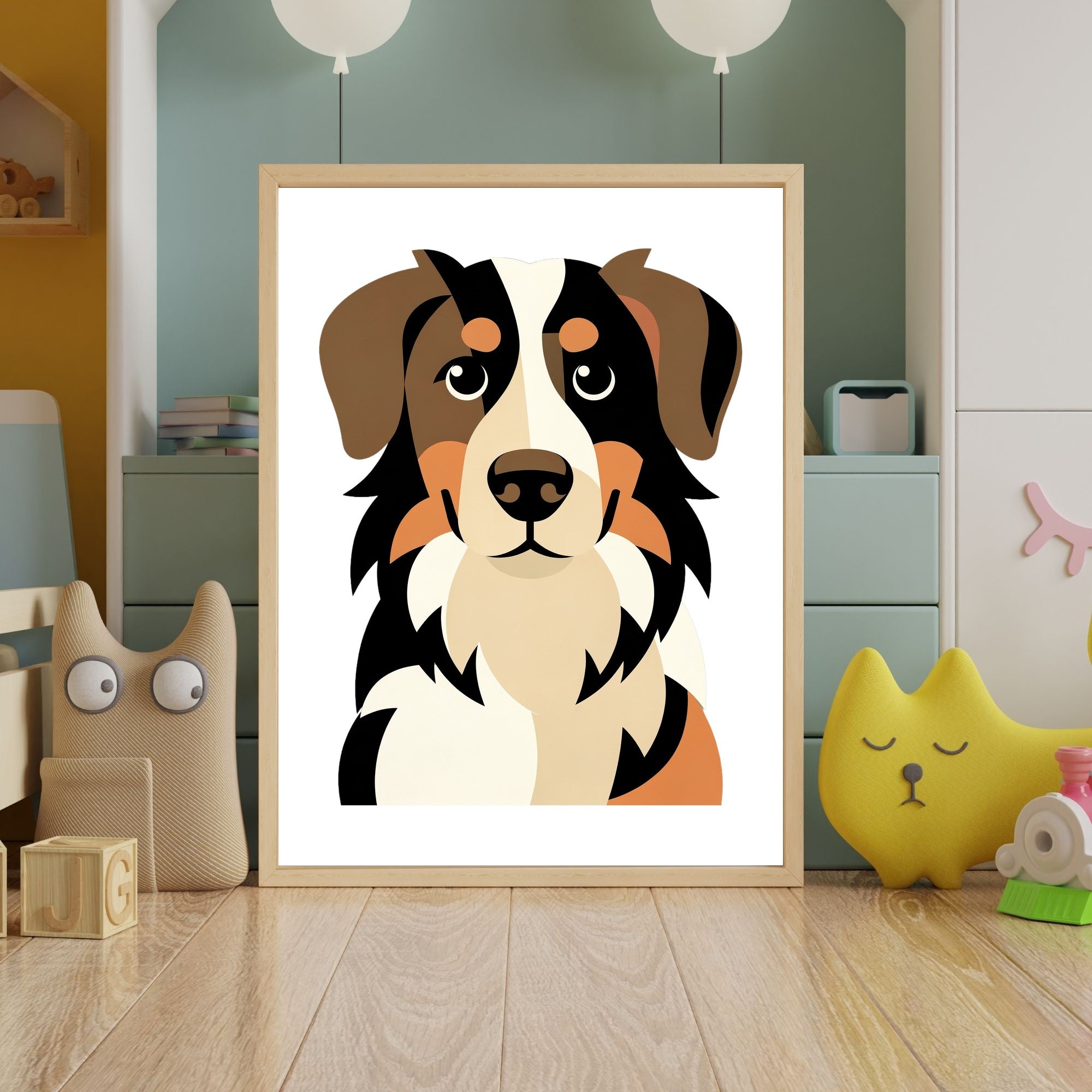 Bold Block Art Print - Framed Nursery Mockup
