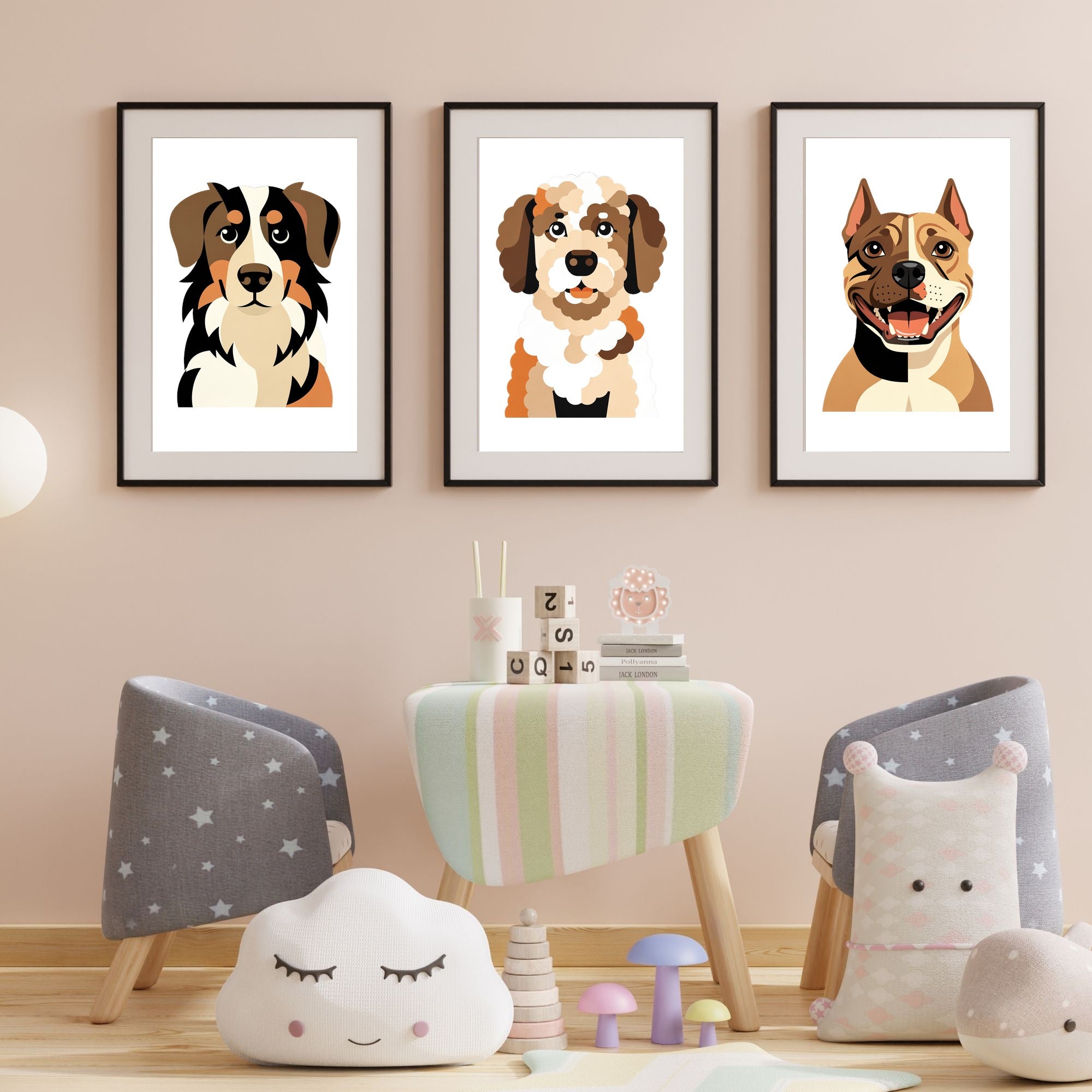 Bold Block Art Print - Framed Nursery Mockup