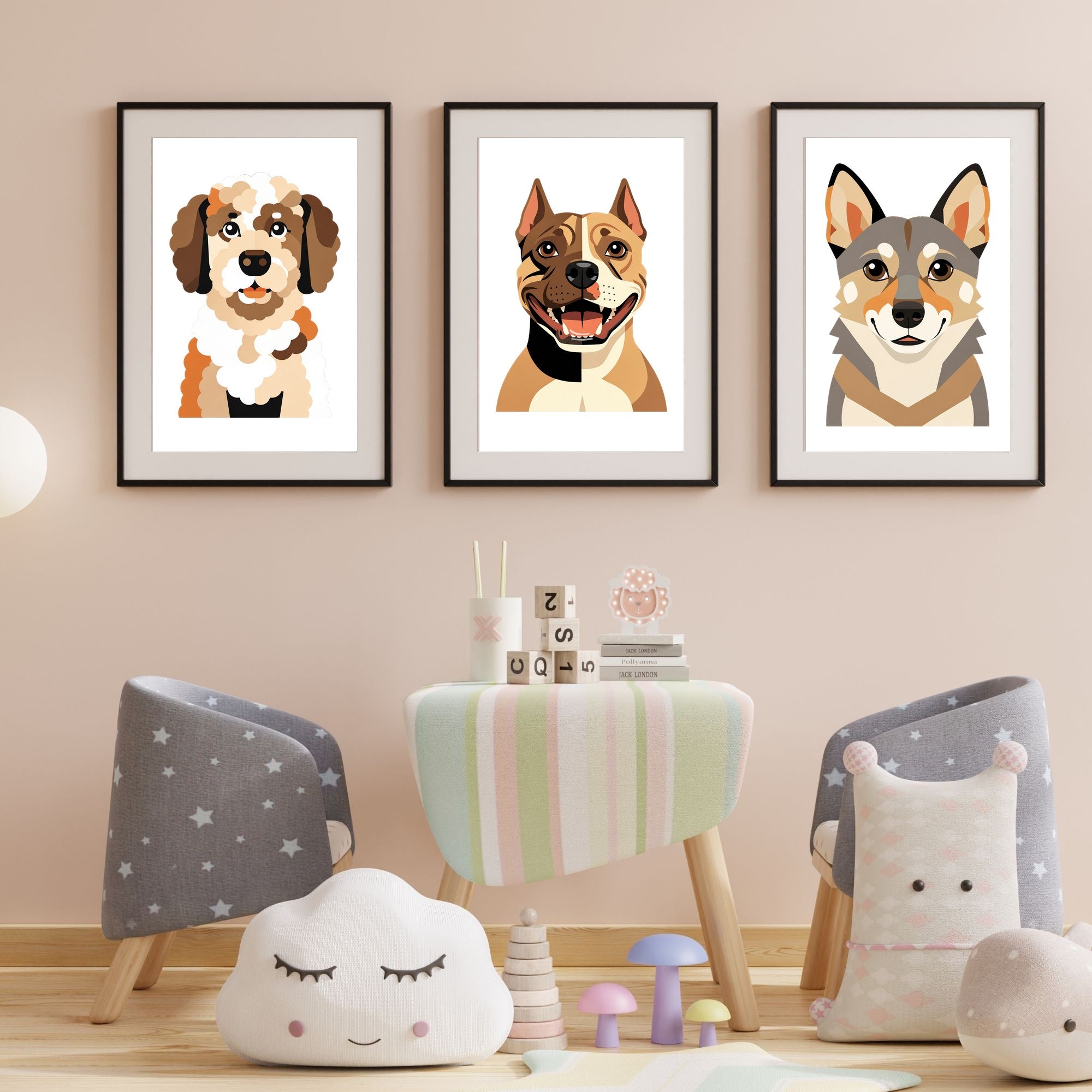 Bold Block Art Print - Framed Nursery Mockup