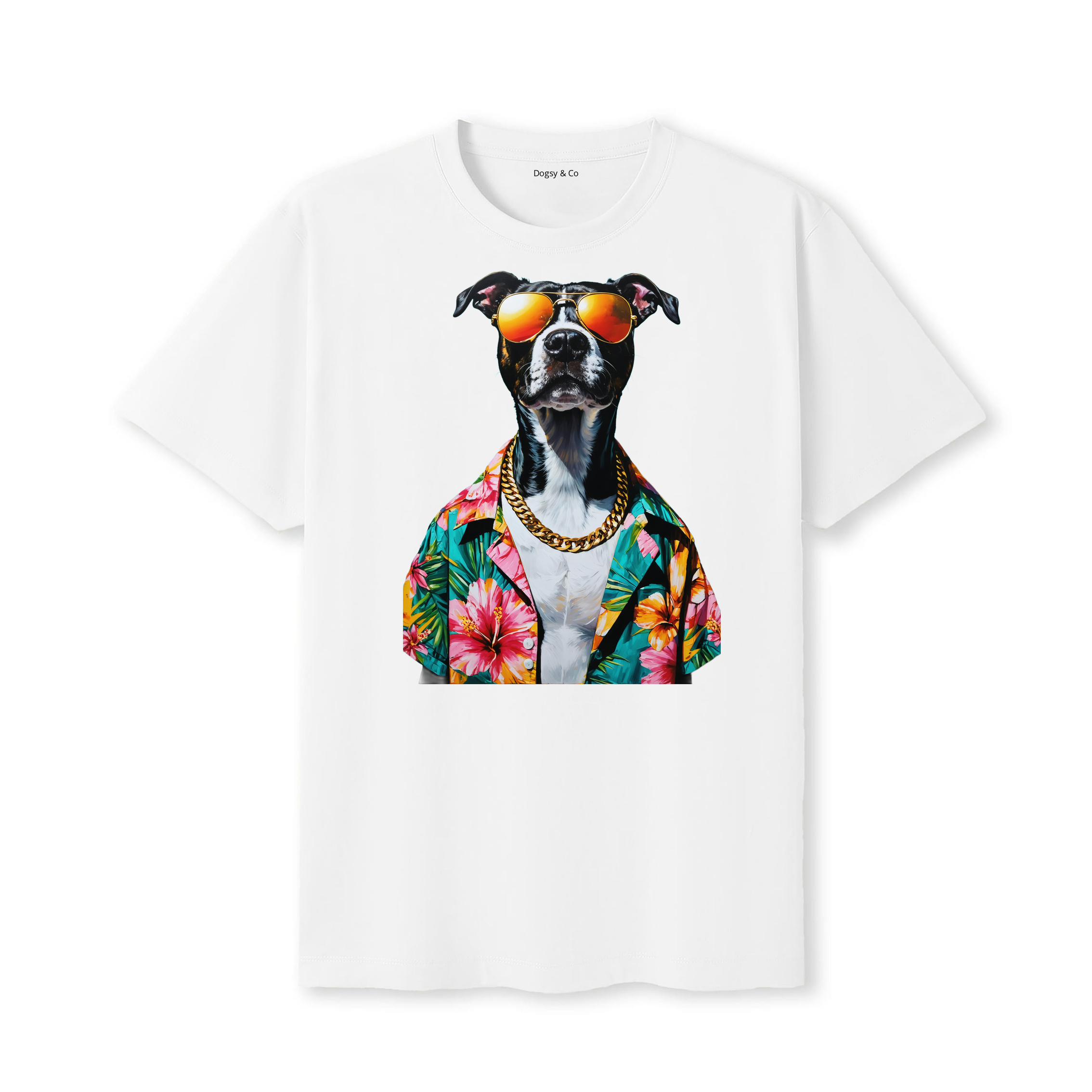 Staffordshire Bull Terrier Hawaii Dog T-Shirt - White
