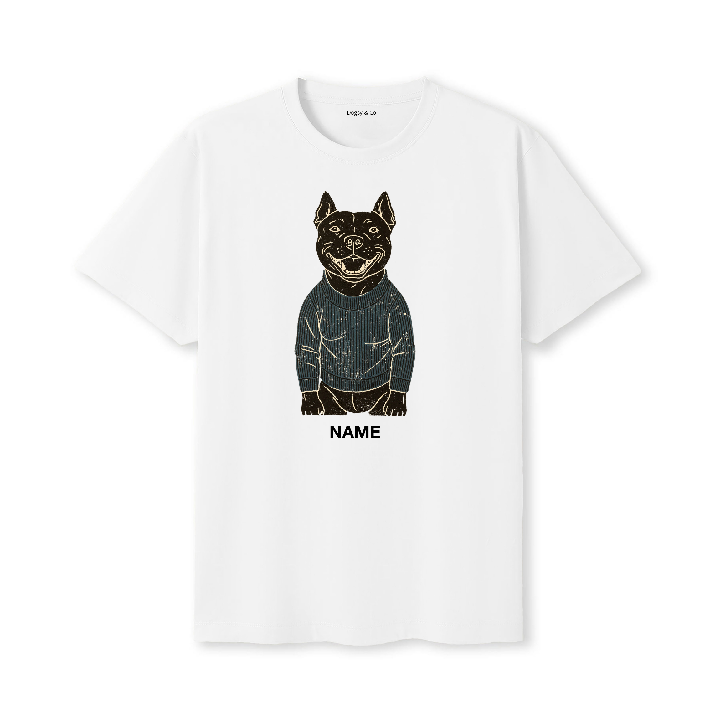 Staffordshire Bull Terrier Jumper Dog Custom T-Shirt - White