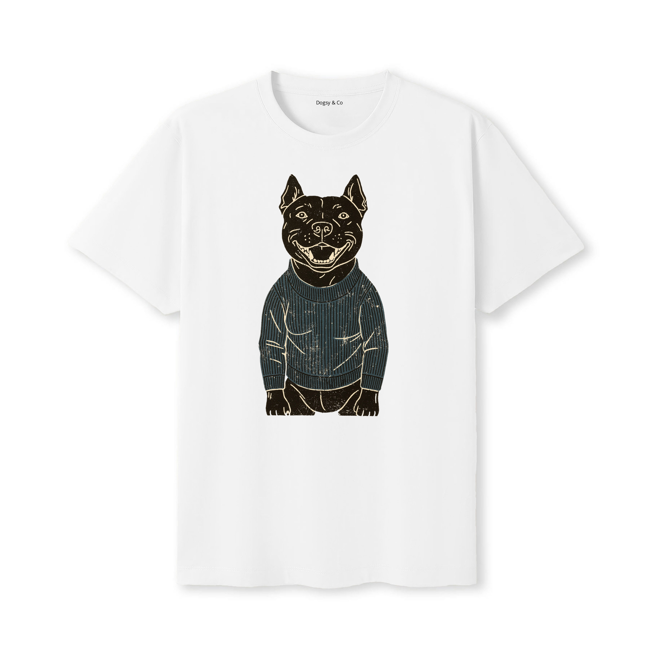 Staffordshire Bull Terrier Jumper Dog T-Shirt - White