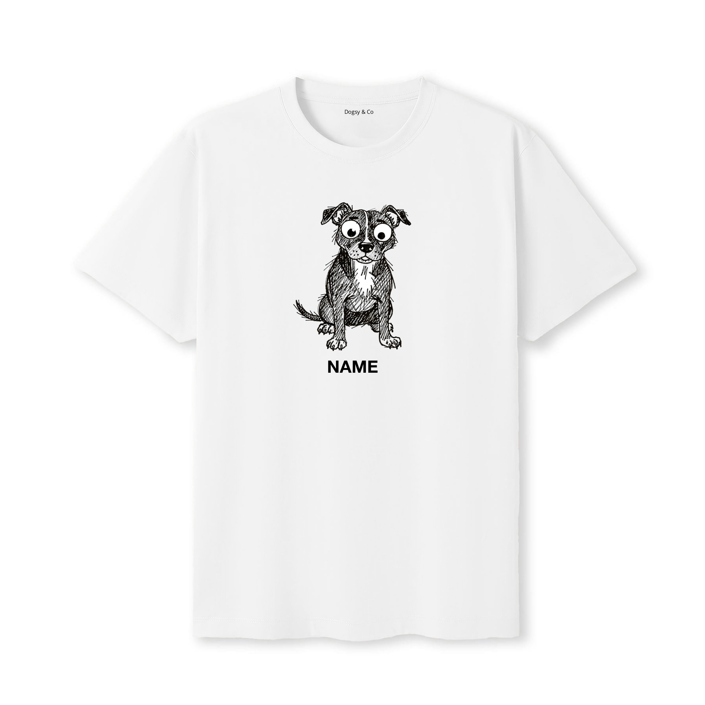 Staffordshire Bull Terrier Scraggy Dog Custom T-Shirt - White