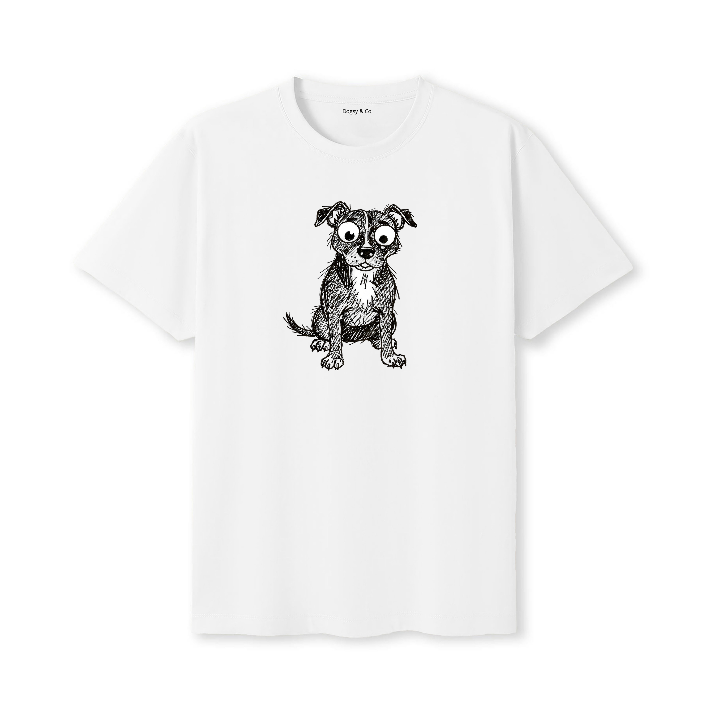 Staffordshire Bull Terrier Scraggy Dog T-Shirt - White