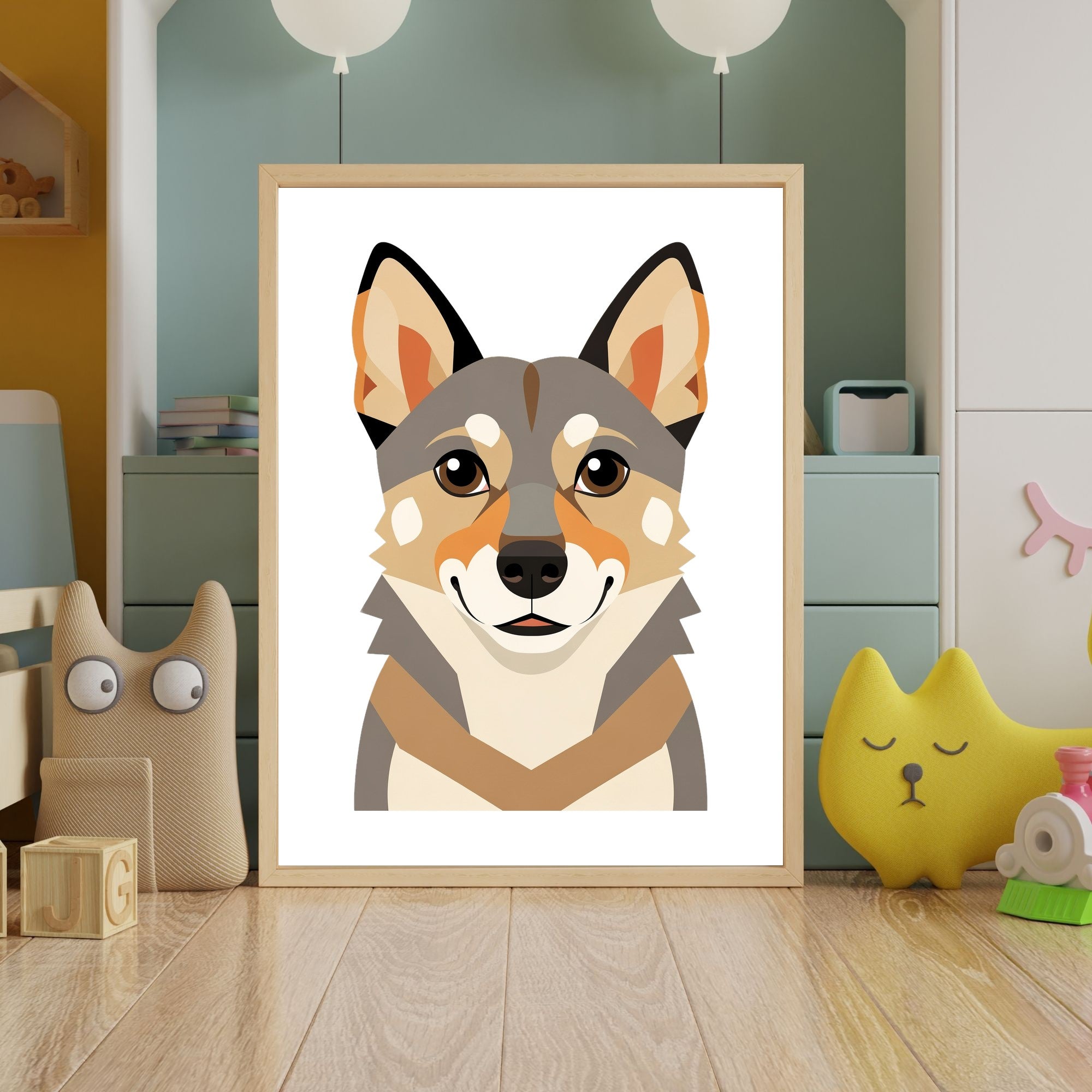 Bold Block Art Print - Framed Nursery Mockup