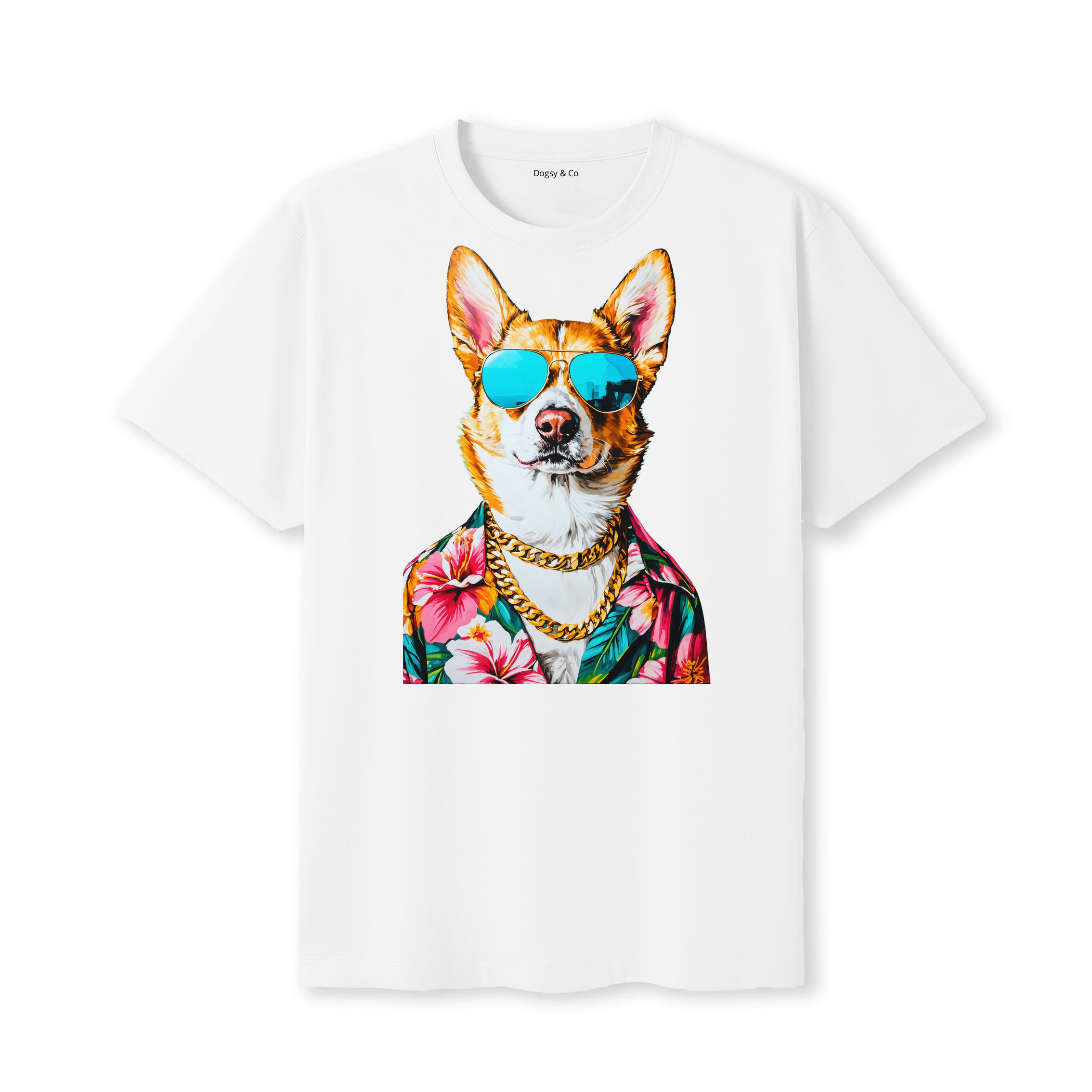 Swedish Vallhund Hawaii Dog T-Shirt - White