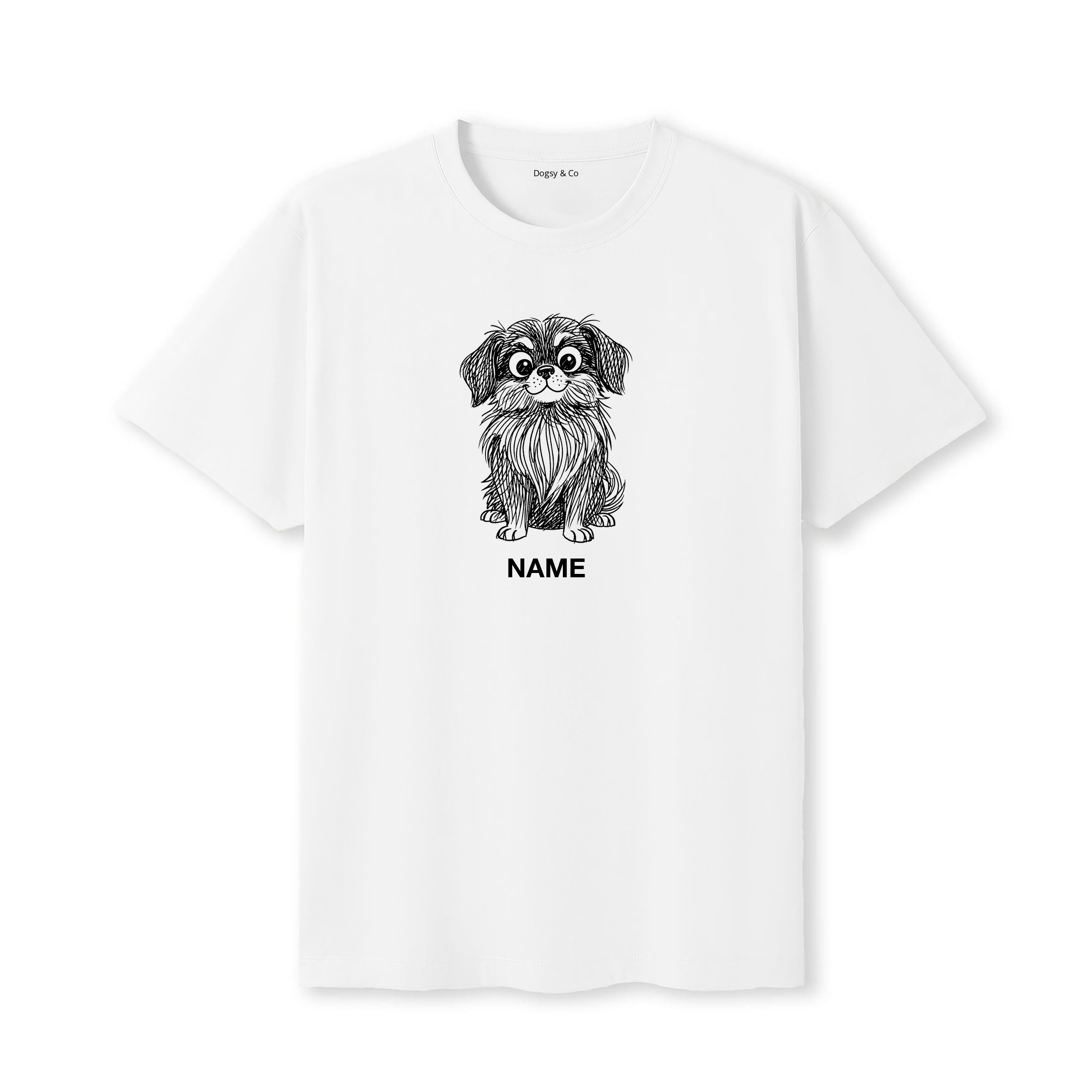 Tibetan Spaniel Scraggy Dog Custom T-Shirt - White