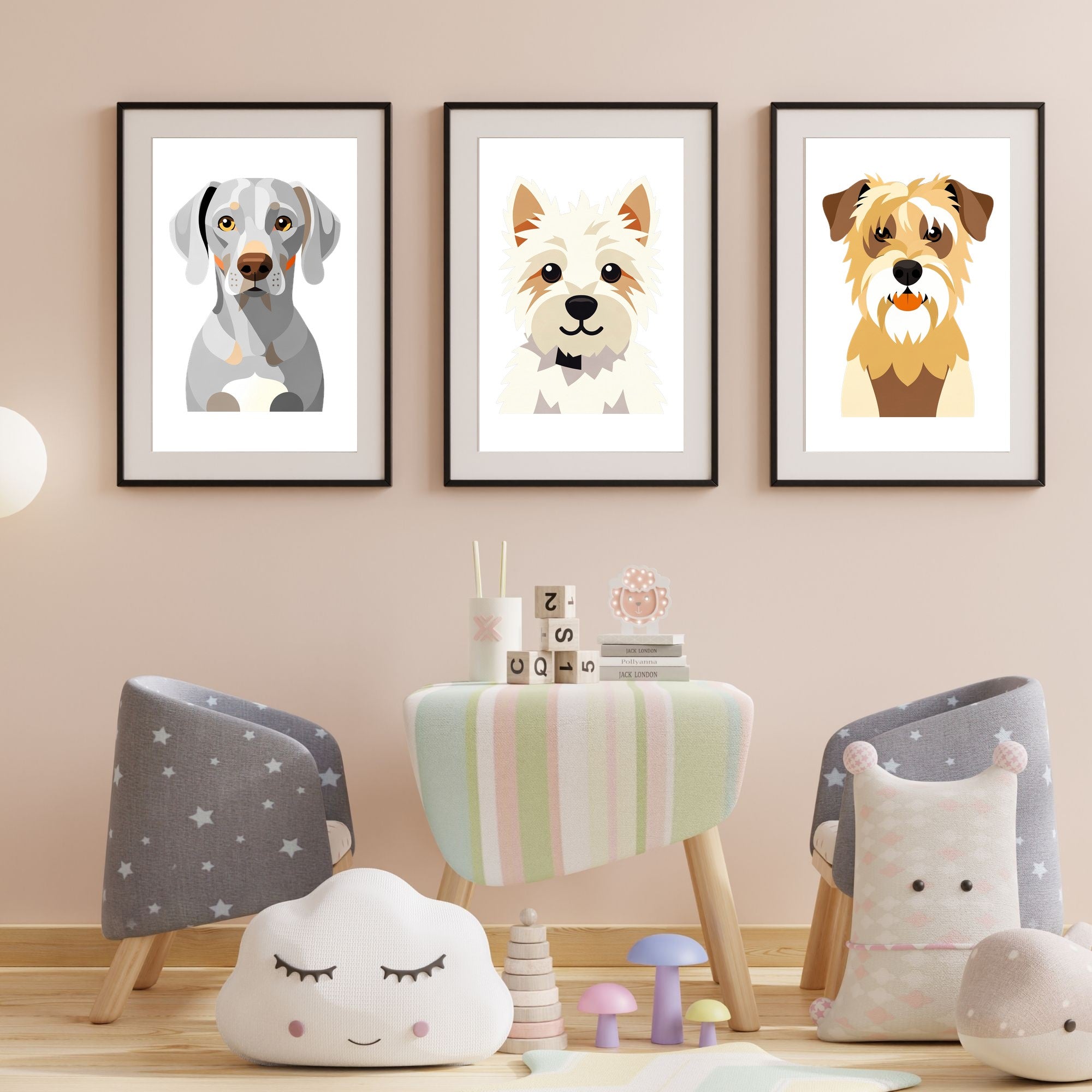 Bold Block Art Print - Framed Nursery Mockup