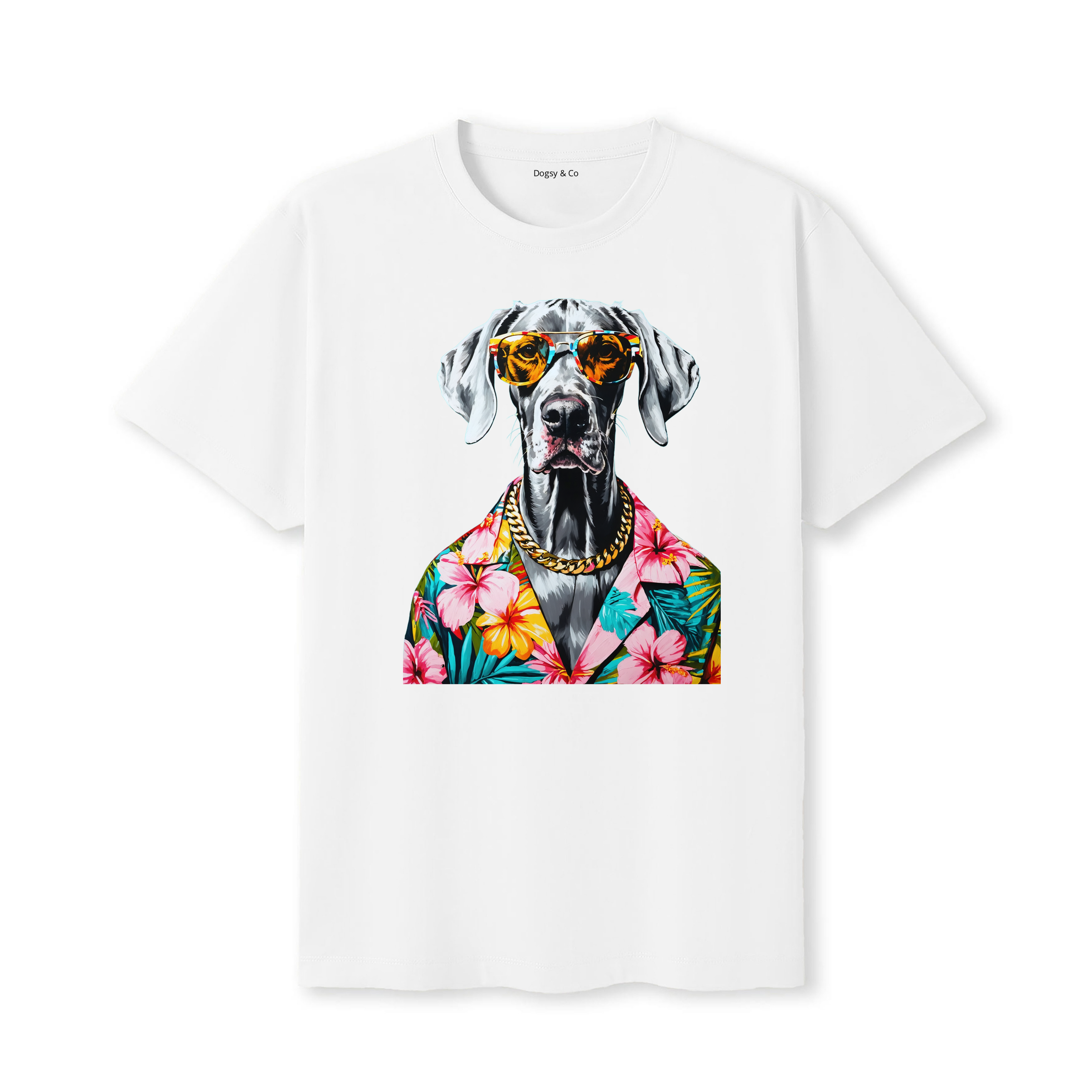 Weimaraner Hawaii Dog T-Shirt - White