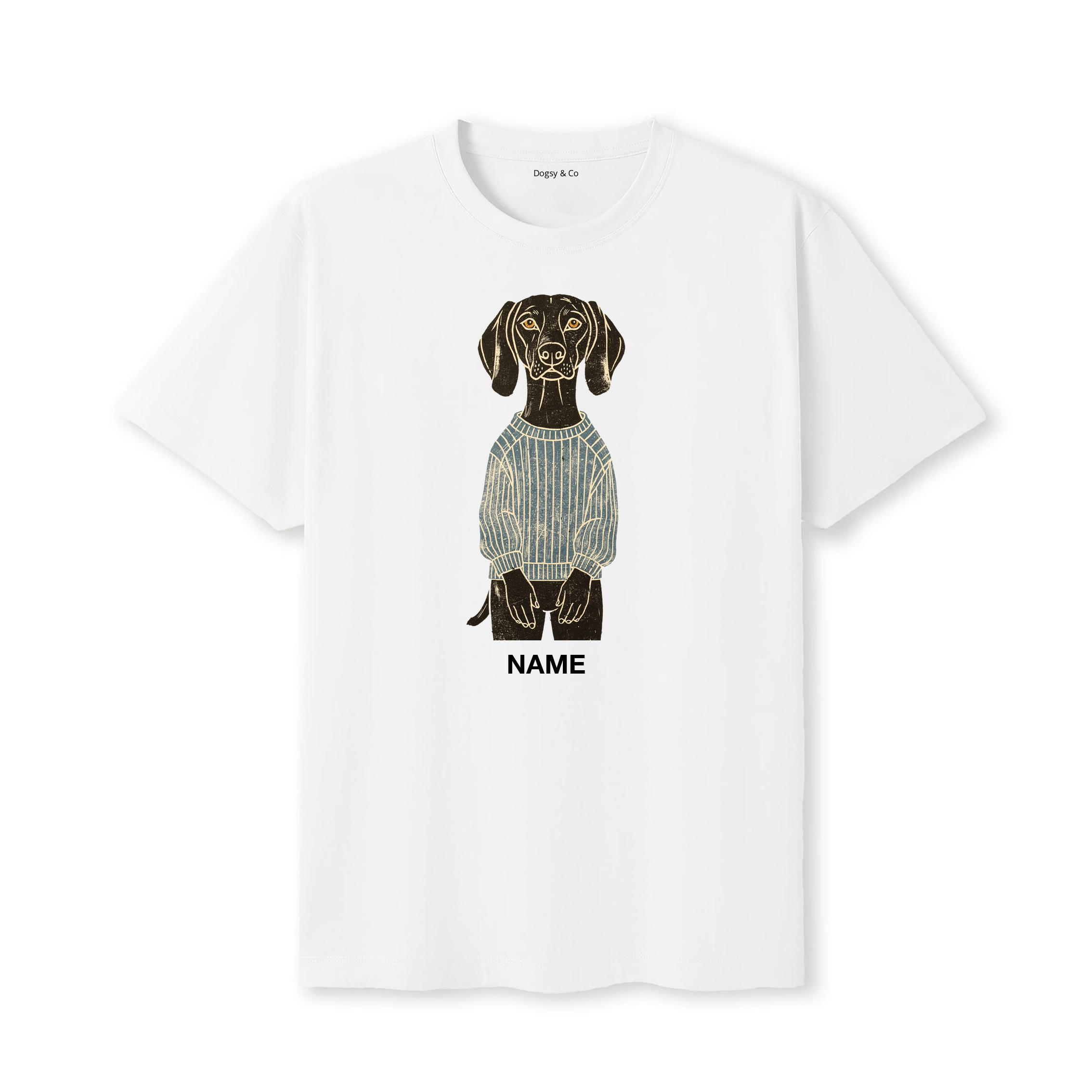 Weimaraner Jumper Dog Custom T-Shirt - White
