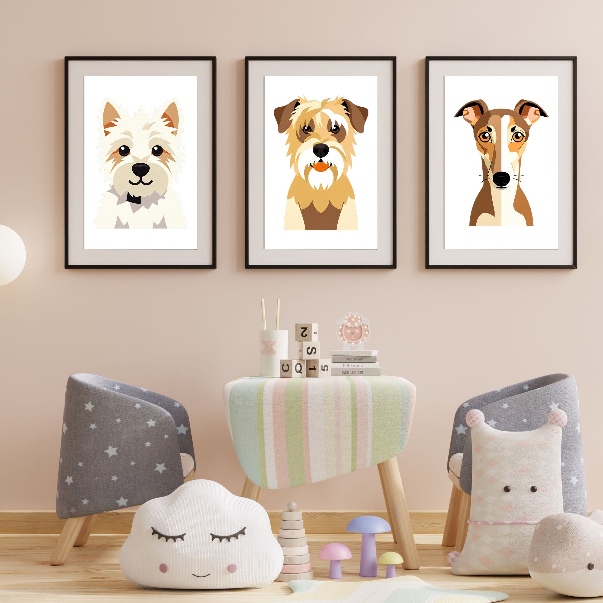 Bold Block Art Print - Framed Nursery Mockup