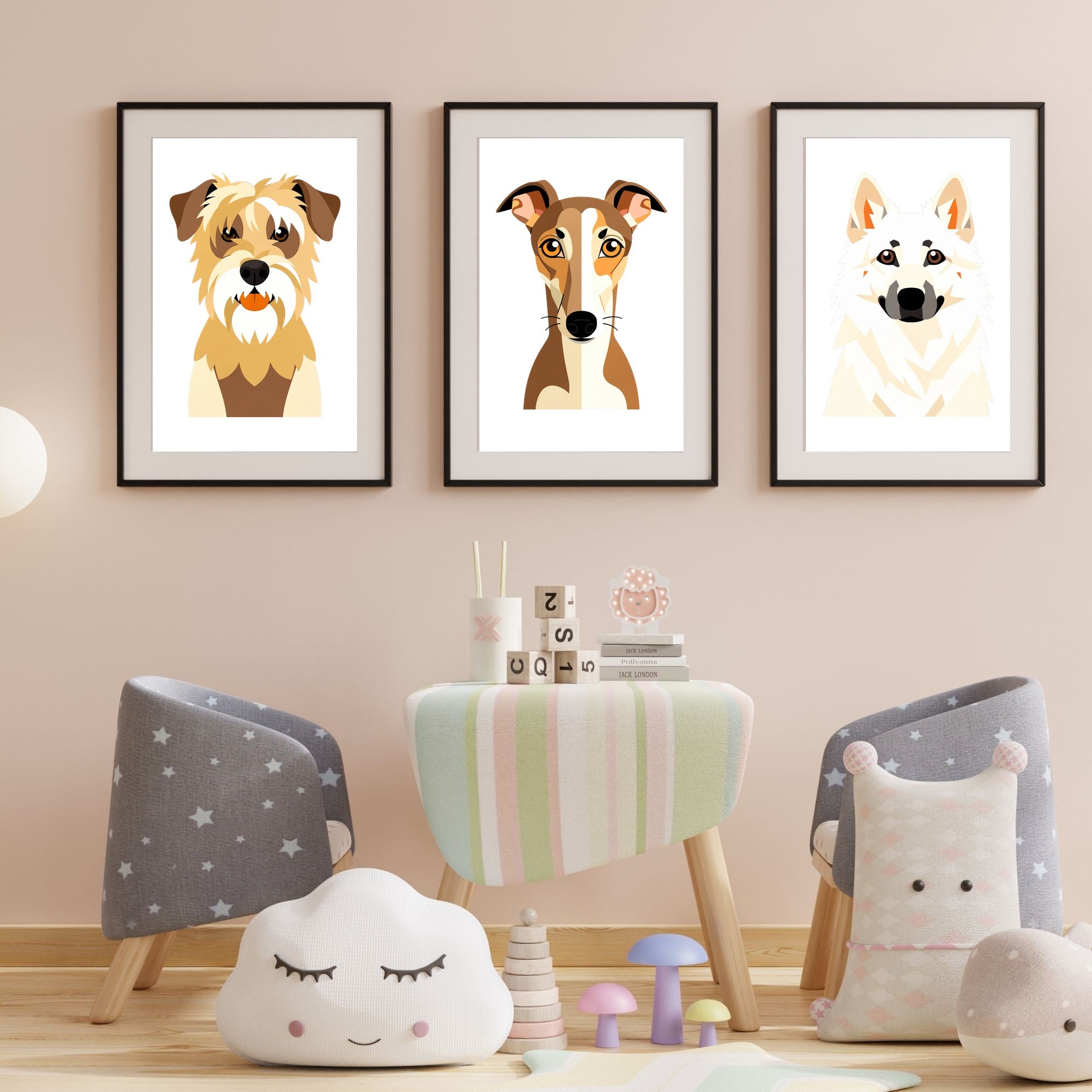 Bold Block Art Print - Framed Nursery Mockup