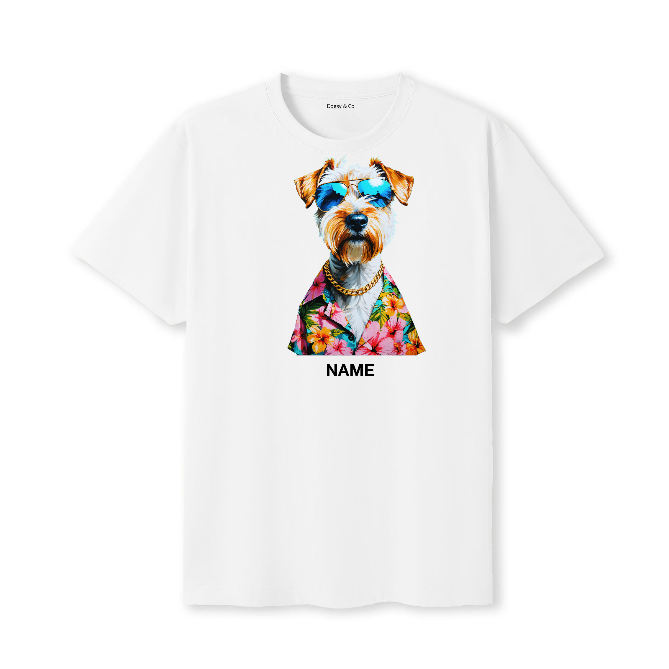 Wheaten Terrier Hawaii Dog Custom T-Shirt - White