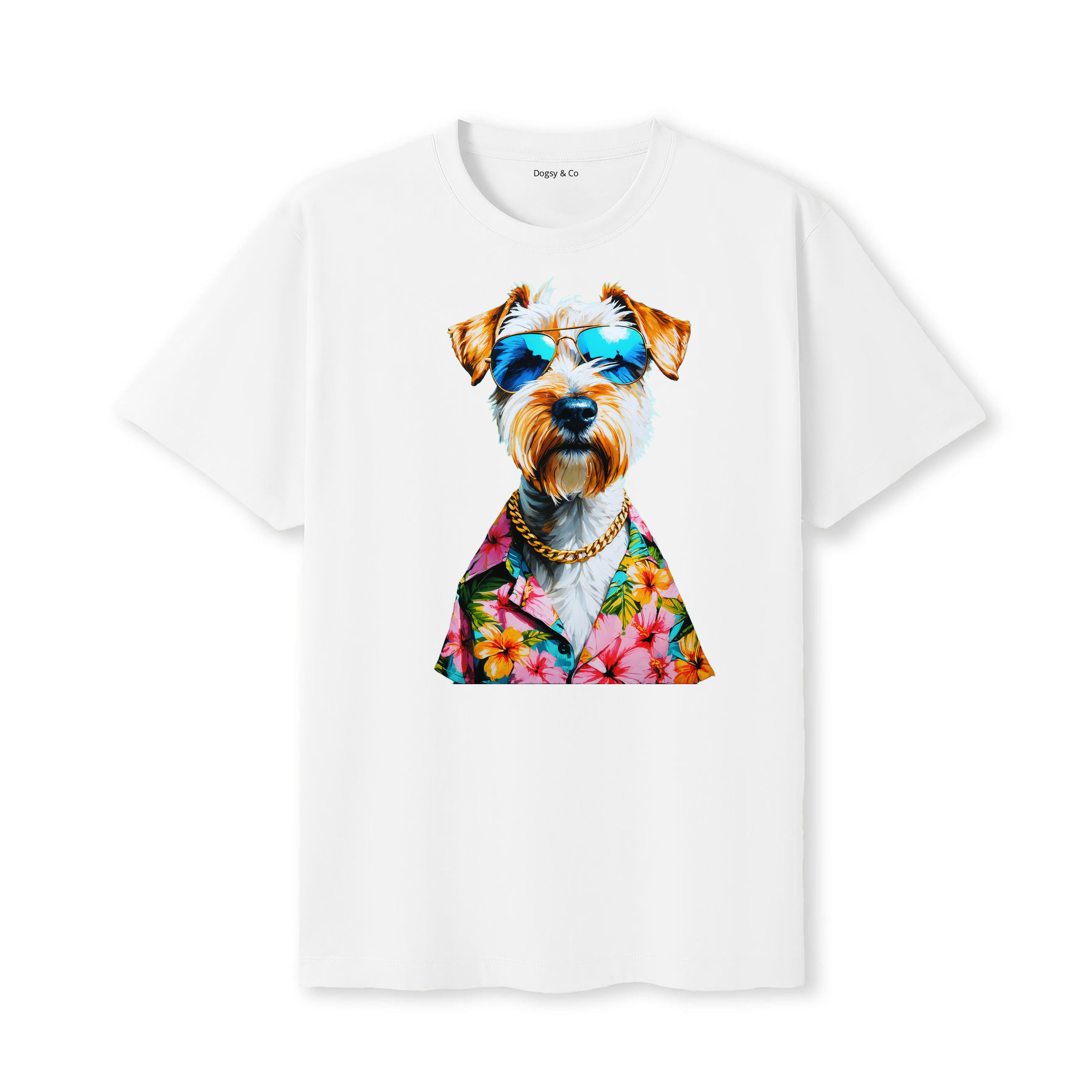 Wheaten Terrier Hawaii Dog T-Shirt - White