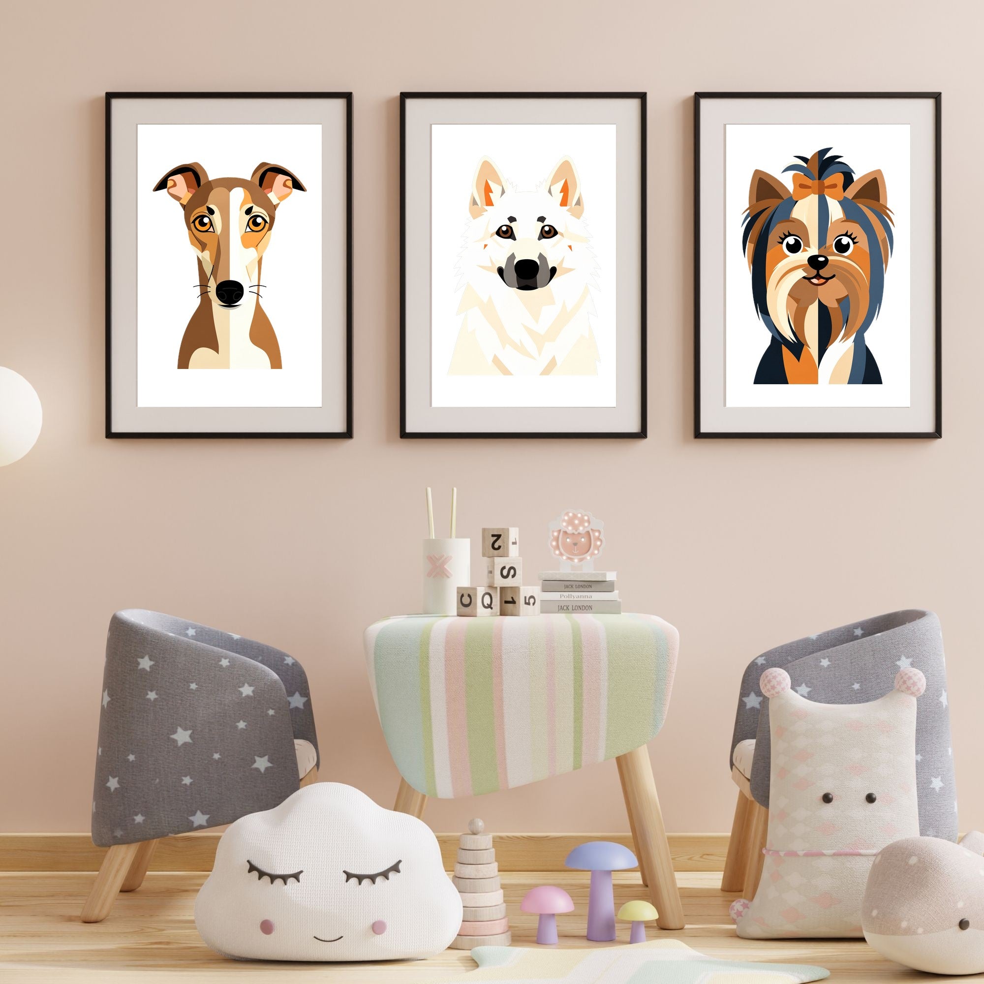 Bold Block Art Print - Framed Nursery Mockup
