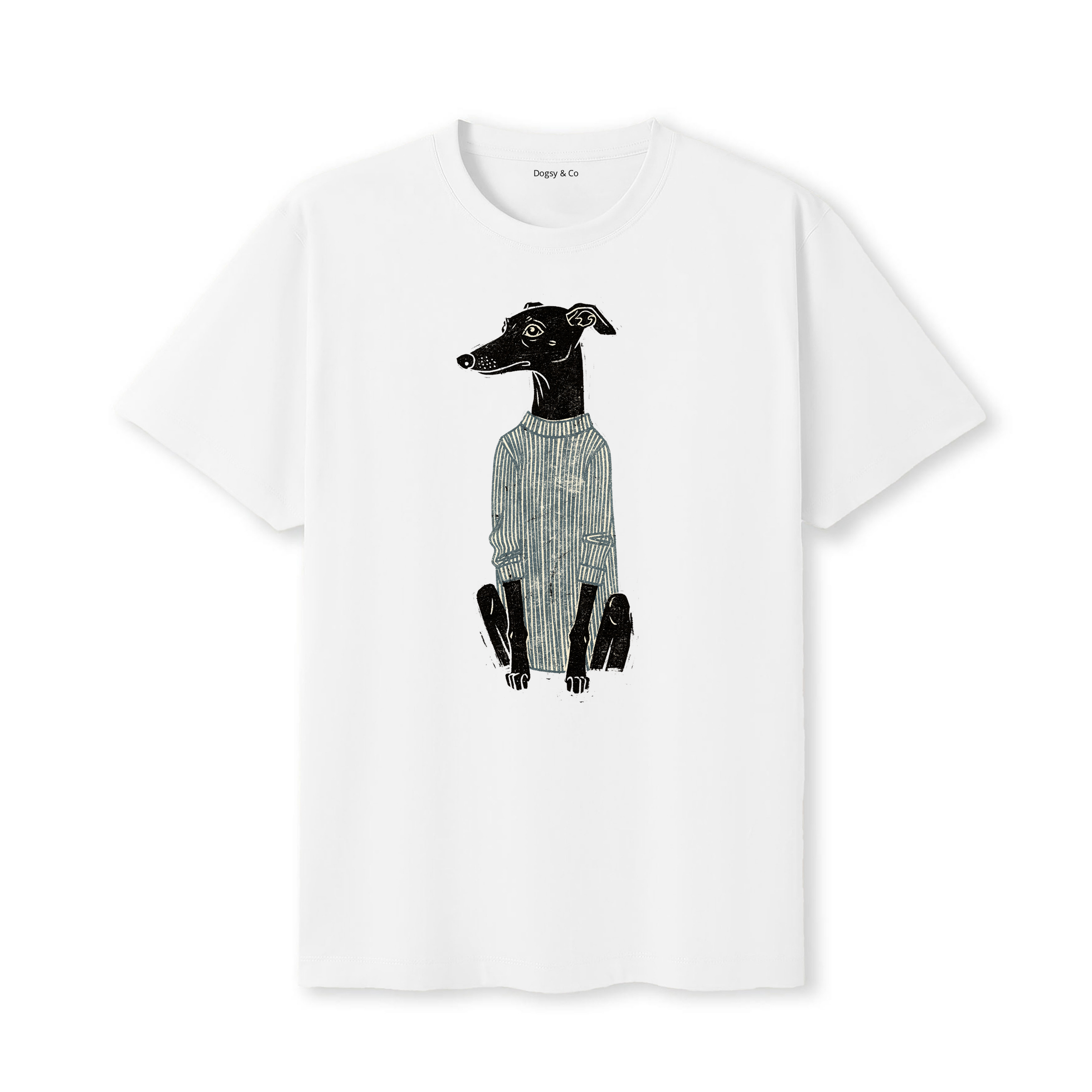 Whippet Jumper Dog T-Shirt - White