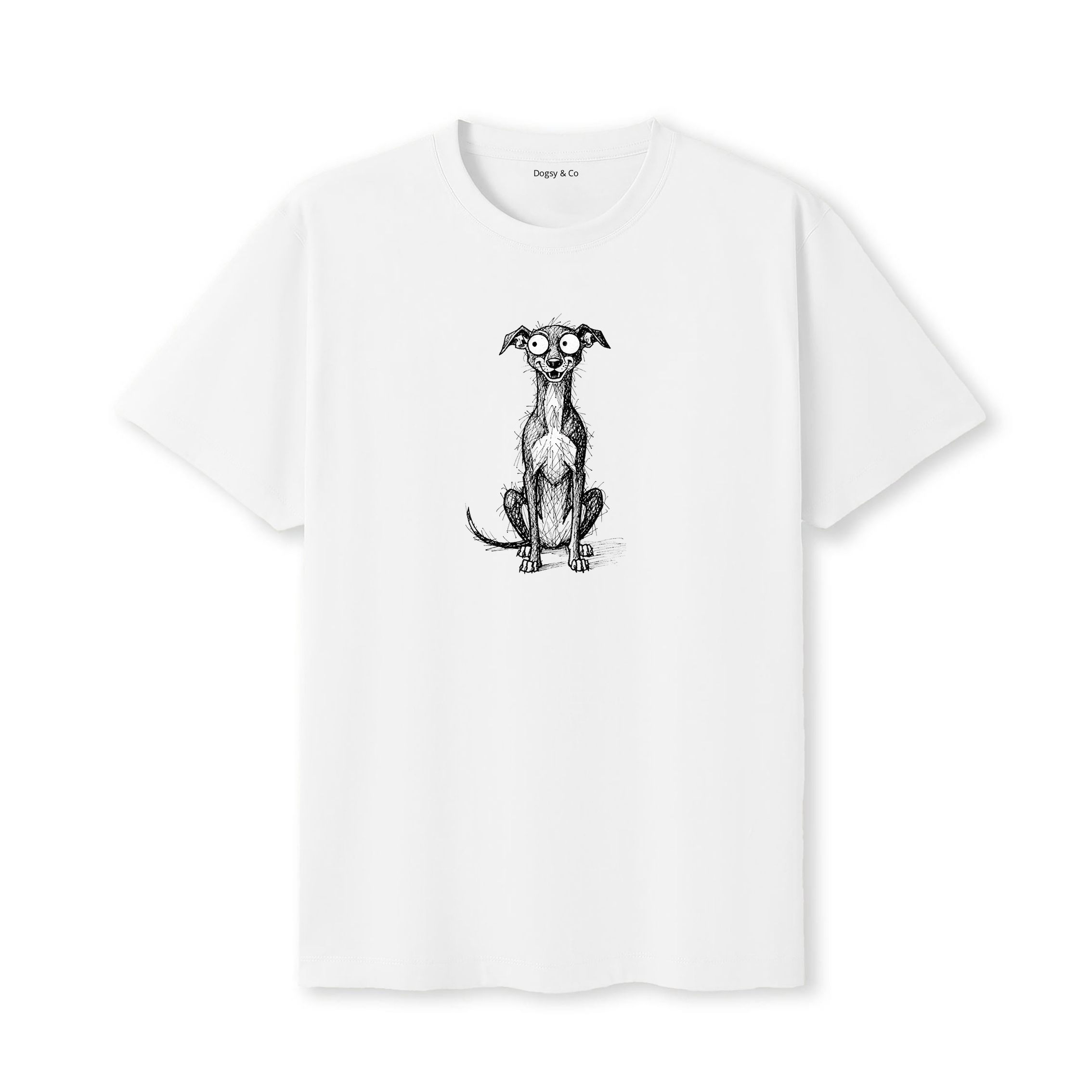 Whippet Scraggy Dog T-Shirt - White
