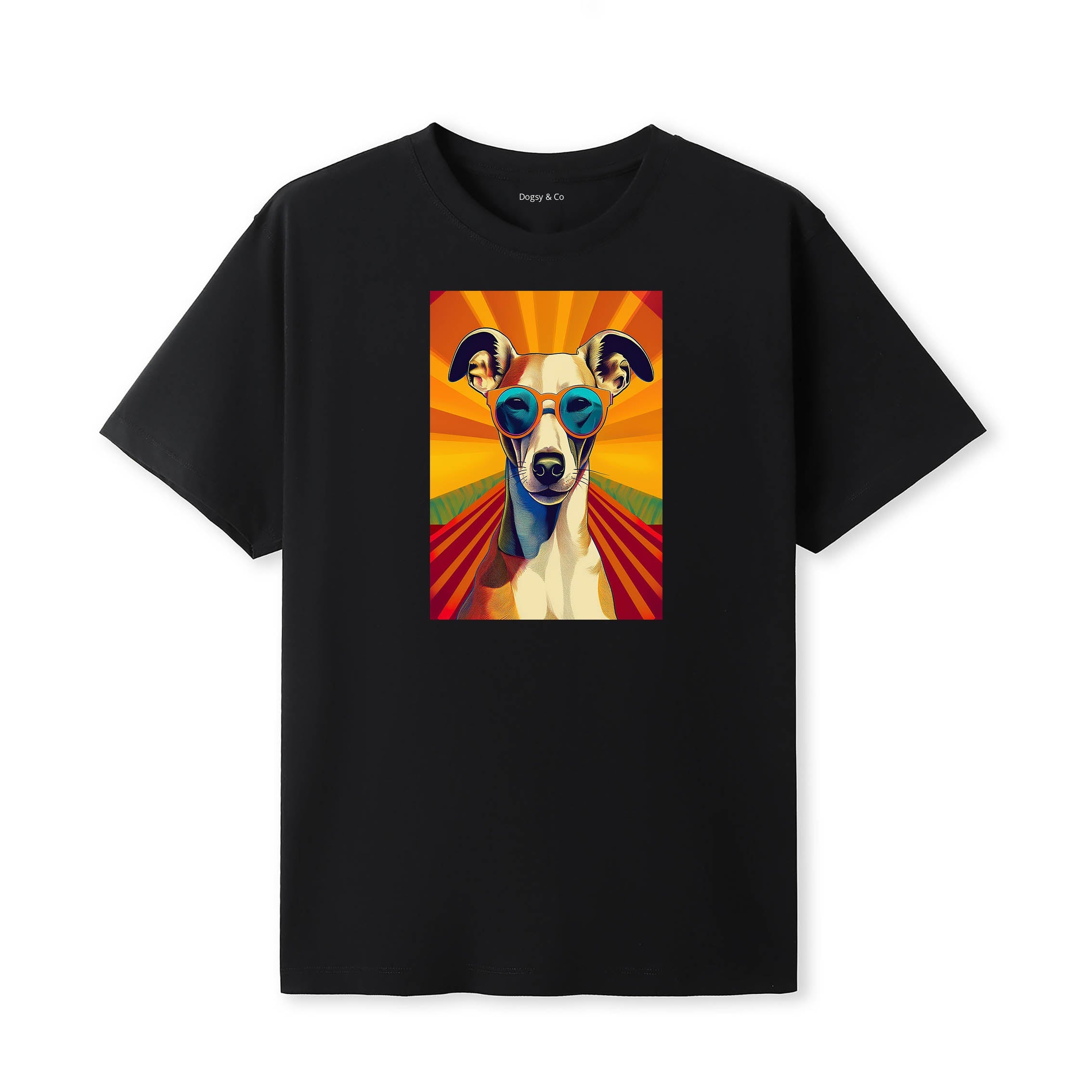 Whippet Sunnies Dog T-Shirt Black