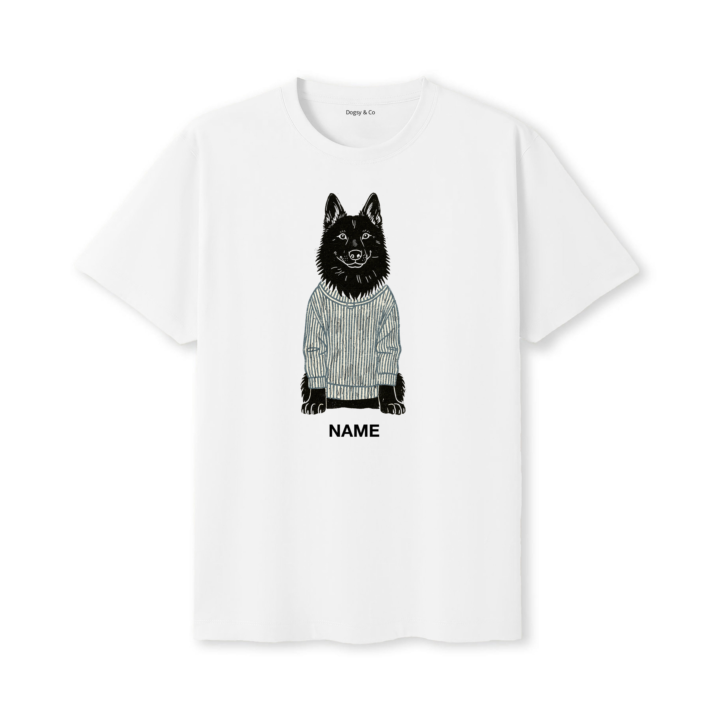 White Swiss Shepherd Jumper Dog Custom T-Shirt - White