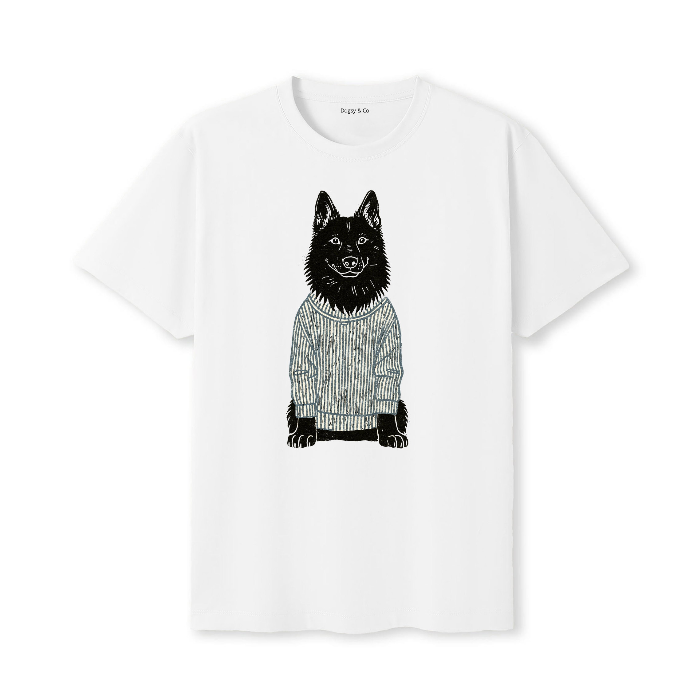 White Swiss Shepherd Jumper Dog T-Shirt - White