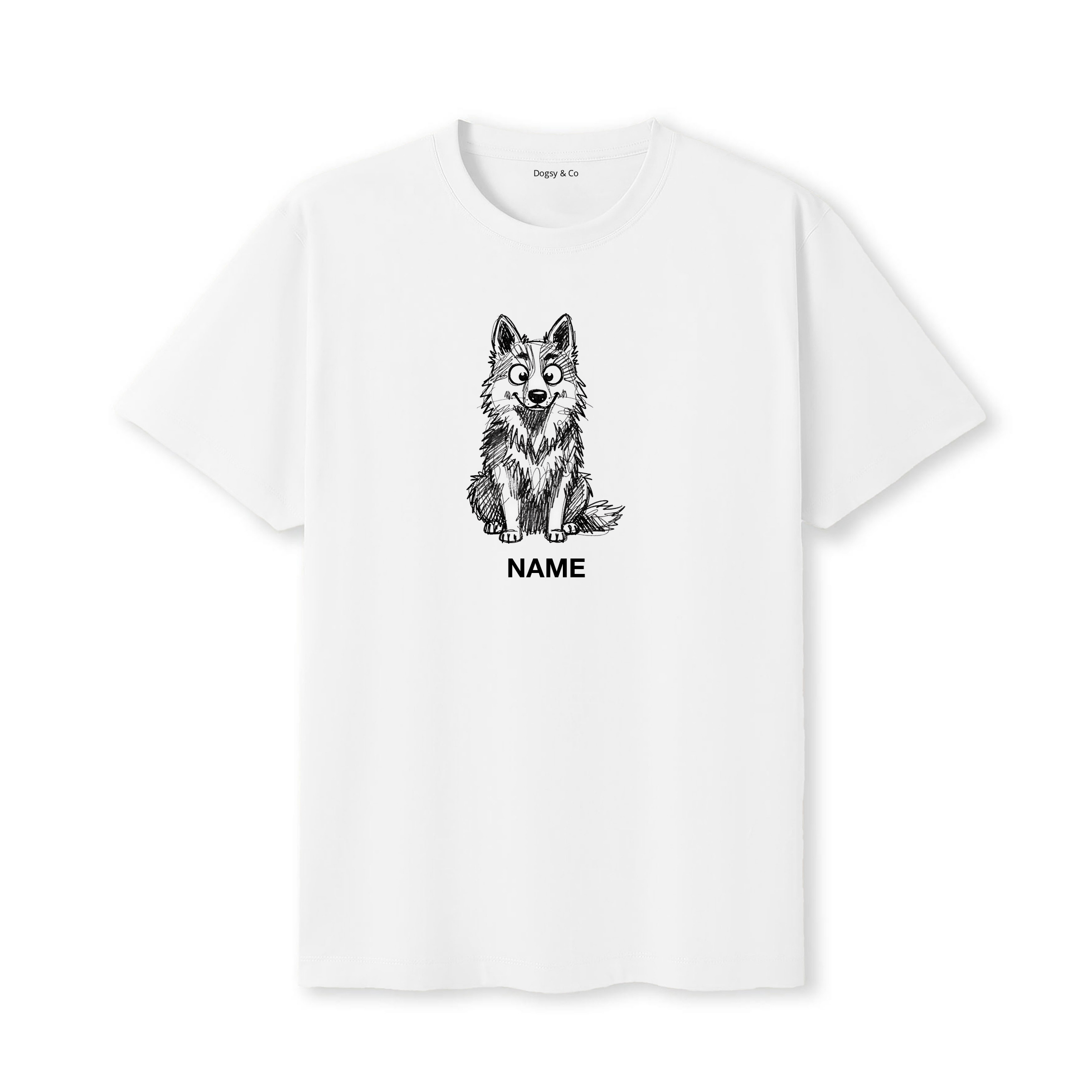 White Swiss Shepherd Scraggy Dog Custom T-Shirt - White