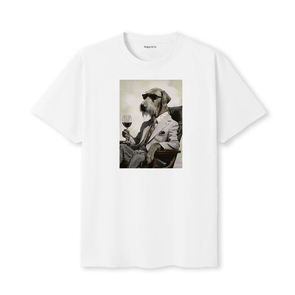 Wolfhound distinguished gentleman dog t-shirt - white