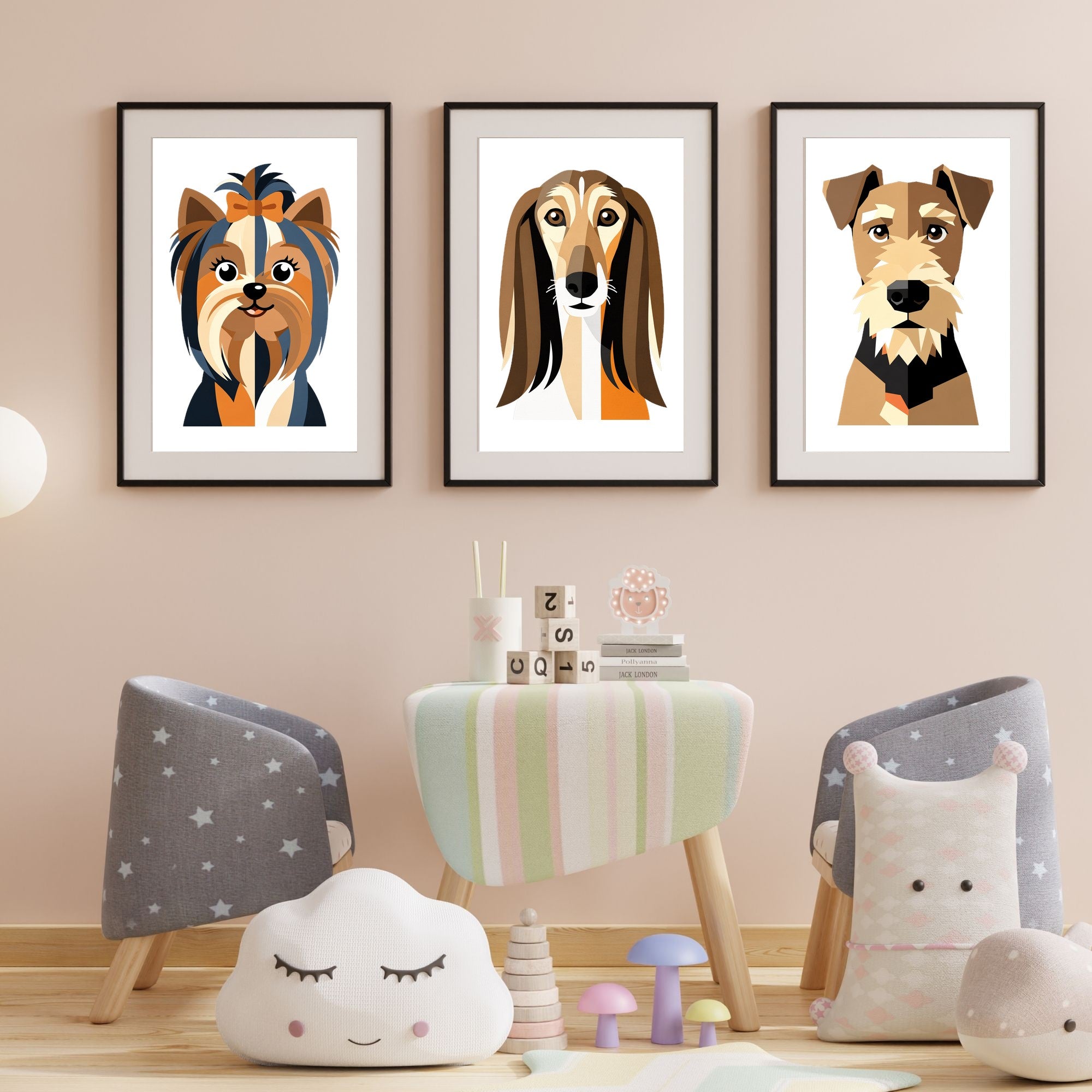Bold Block Art Print - Framed Nursery Mockup