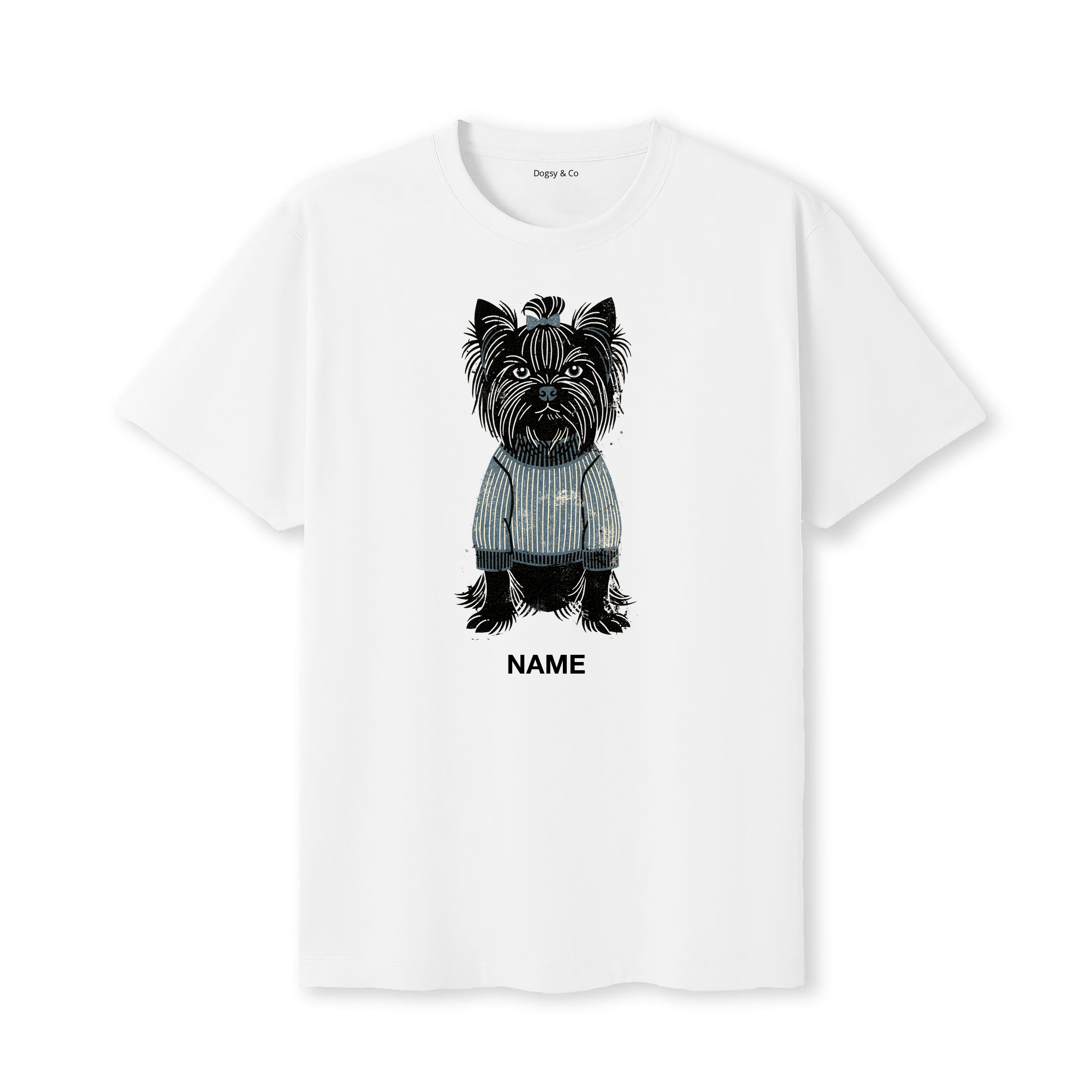 Yorkshire Terrier Jumper Dog Custom T-Shirt - White