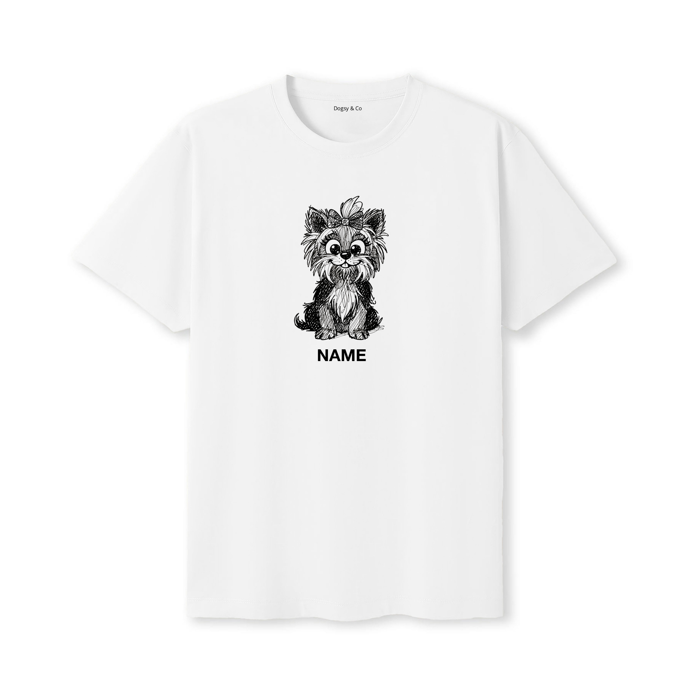 Yorkshire Terrier Scraggy Dog Custom T-Shirt - White