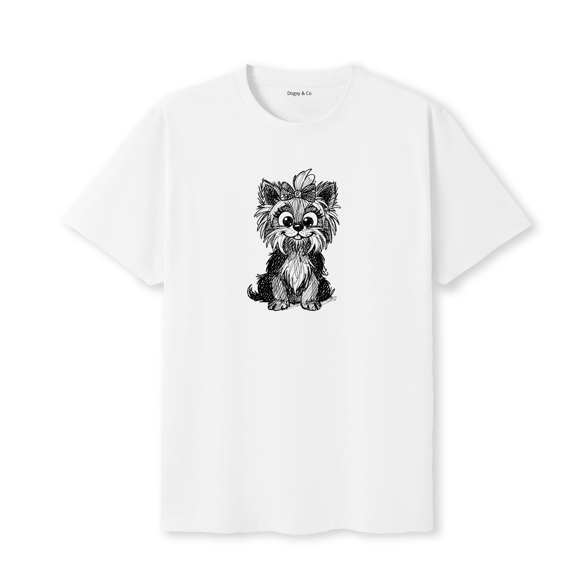 Yorkshire Terrier Scraggy Dog T-Shirt - White